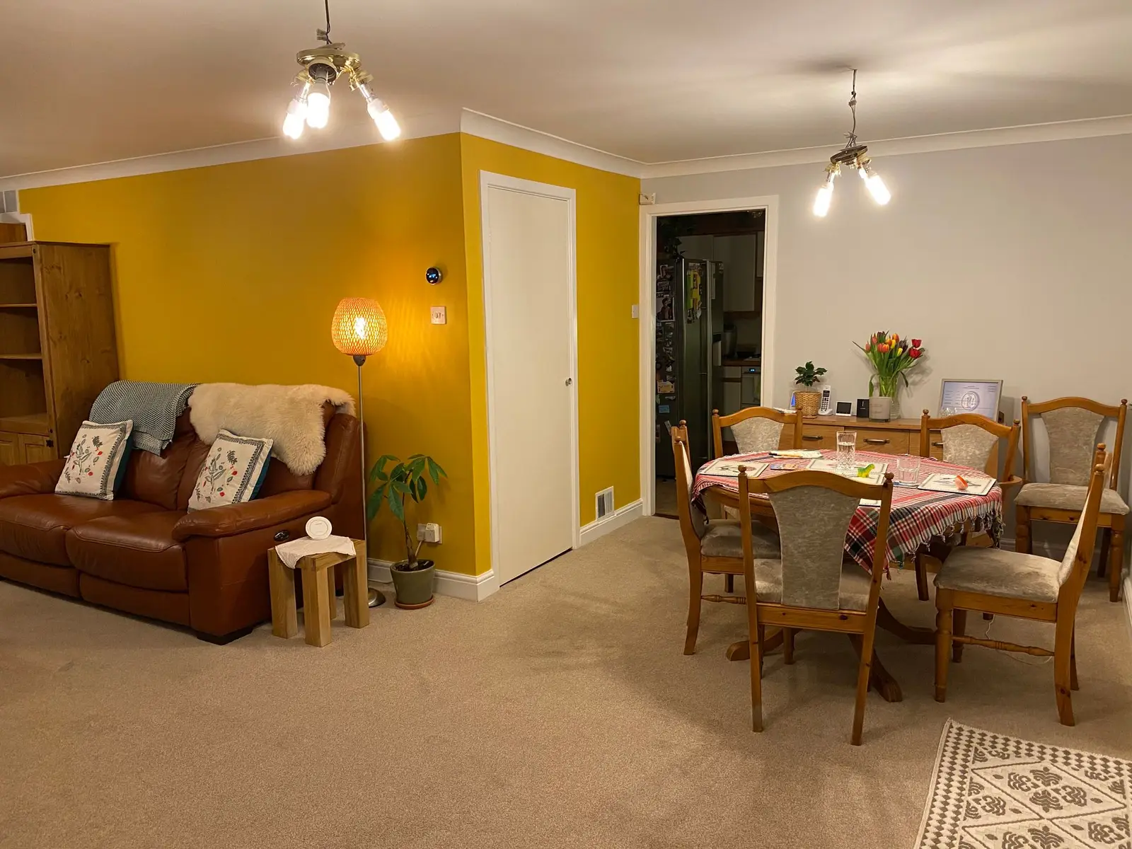 Living and dining room finished after decorating by SkimDecor in Worcester